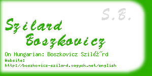 szilard boszkovicz business card